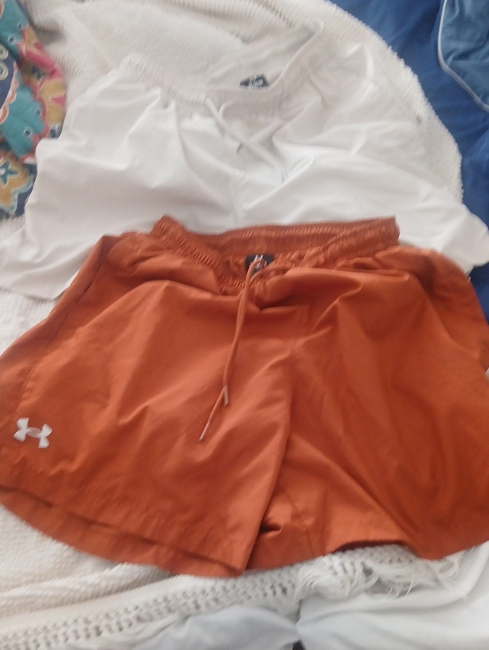 Under Armour Orange And Cream Men's Athletic Shorts